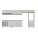 Ver imagem 6 de Armário de Cozinha Modulada Completa 6 Pçs com Balcão para Cooktop Veneza Multimóveis MP2273
