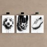 Kit 3 Quadro Decorativo Futebol Jogador Menino Bola Quarto Qualidade Premium Luxo 40x28cm - 2