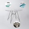 Conjunto Mesa Jantar Eames Eiffel 90cm Redonda Vidro com 4 Cadeiras Pretas Base Ferro Preto - 2