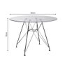 Conjunto Mesa Jantar Eames Eiffel 90cm Redonda Vidro com 4 Cadeiras Pretas Base Ferro Preto - 4