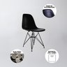 Conjunto Mesa Jantar Eames Eiffel 90cm Redonda Vidro com 4 Cadeiras Pretas Base Ferro Preto - 3