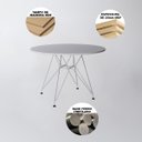 Ver imagem 2 de Sala de Jantar Mesa Eames Redonda Vidro 90cm Base Ferro Branco com 4 Cadeiras Brancas