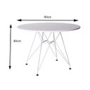 Ver imagem 4 de Sala de Jantar Mesa Eames Redonda Vidro 90cm Base Ferro Branco com 4 Cadeiras Brancas