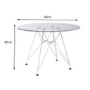 Ver imagem 4 de Sala de Jantar Mesa Eames Redonda Vidro 90cm Base Ferro Branco com 4 Cadeiras Pretas