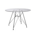 Ver imagem 1 de Mesa de Jantar Redonda Eames Tampo Vidro 90cm com Ferro Preto - Up Home