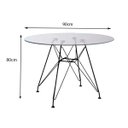 Ver imagem 3 de Mesa de Jantar Redonda Eames Tampo Vidro 90cm com Ferro Preto - Up Home
