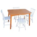 Ver mais imagens de Jogo de Jantar Colonial Brisa Mesa 110x80 Cm Mel + 04 Cadeiras Branca Rustico