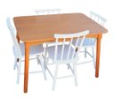 Ver imagem 7 de Jogo de Jantar Colonial Brisa Mesa 110x80 Cm Mel + 04 Cadeiras Branca Rustico