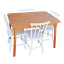 Ver imagem 7 de Jogo de Jantar Colonial Brisa Mesa 110x80 Cm Mel + 04 Cadeiras Branca Rustico