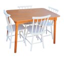 Ver imagem 5 de Jogo de Jantar Colonial Brisa Mesa 110x80 Cm Mel + 04 Cadeiras Branca Rustico