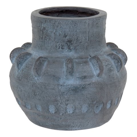 Vaso Decorativo Enfeite Casa Resina 30x32x32cm Cinza
