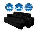 Ver imagem 4 de Sofá Itália 2,10 M Retrátil Reclinável Suede Preto – Sofá na Web