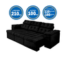 Sofá Itália 2,10 M Retrátil Reclinável Suede Preto – Sofá na Web - 4