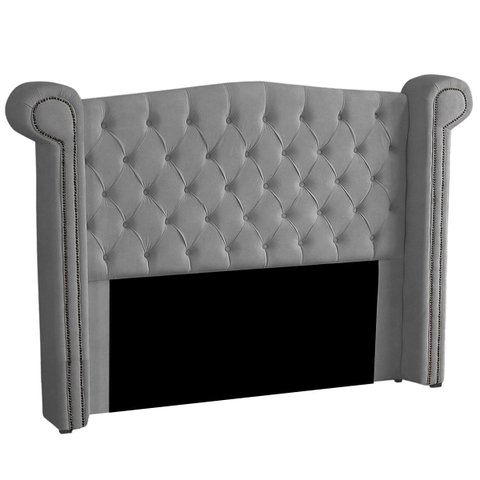 Cabeceira Casal Queen Size Estofada para Cama Box Ayla Veludo Ateliê do Conforto Cabeceira Casal que