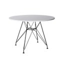 Ver imagem 1 de Mesa de Jantar Redonda Eames Branca 110cm com Ferro Preto - Up Home