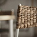 Ver imagem 3 de Kit 4 Cadeiras Atlanta Corino Preto e Rattan Carvalho Tubo Branco