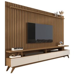 Rack com Painel para Tv 86 Polegadas Pés em Madeira Maciça Vivare - 2