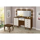 Ver imagem 2 de Penteadeira Camarim com Espelho e Banqueta Malbec Off White