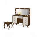 Ver imagem 3 de Penteadeira Camarim com Espelho e Banqueta Malbec Off White