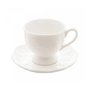 Xícara de Chá de Porcelana New Bone Butterfly Flower 200ml - Lyor