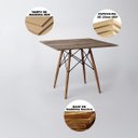 Ver imagem 2 de Mesa de Jantar Quadrada Amêndoa Eames Eiffel 90cm com 4 Cadeiras Brancas