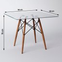 Ver imagem 4 de Conjunto Sala de Jantar Mesa Eames Eiffel Quadrada Vidro 90cm 4 Cadeiras Pretas