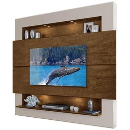 Painel Home com LED Suspenso para TV até 75 Polegadas MDF Milão Malbec/Off White - 1