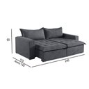 Ver imagem 3 de Sofá Cama 4 Lugares Retrátil Reclinável M-184 Veludo Martins Grafite