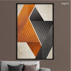 Quadro Decorativo - Arte Abstrata Moderna Laranja Abg012 Vidro com Impressão Uv - 60x40cm