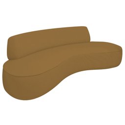 Sofá Curvo 3 Lugares Amsterdã 200cm Bouclé Caramelo - 2