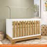 Berço Mini Cama 3 em 1 Americano 100% Mdf Popy Retrô Móveis Peroba Branco Brilho/amêndoa - 6