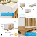 Ver imagem 5 de Berço Mini Cama 3 em 1 Americano 100% Mdf Popy Retrô Móveis Peroba Branco Brilho/amêndoa