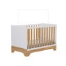 Berço Mini Cama 3 em 1 Americano 100% Mdf Popy Retrô Móveis Peroba Branco Brilho/amêndoa - 1