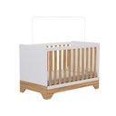 Ver imagem 1 de Berço Mini Cama 3 em 1 Americano 100% Mdf Popy Retrô Móveis Peroba Branco Brilho/amêndoa