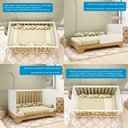 Ver imagem 4 de Berço Mini Cama 3 em 1 Americano 100% Mdf Popy Retrô Móveis Peroba Branco Brilho/amêndoa