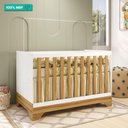 Ver imagem 2 de Berço Mini Cama 3 em 1 Americano 100% Mdf Popy Retrô Móveis Peroba Branco Brilho/amêndoa