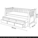 Ver imagem 2 de Cama Solteiro com Auxiliar 188x88cm 3 Gavetas Klaris Imbuia B11 - Mpozenato