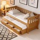 Ver imagem 4 de Cama Solteiro com Auxiliar 188x88cm 3 Gavetas Klaris Imbuia B11 - Mpozenato