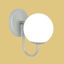 Ver imagem 1 de Arandela Luminária Curva P Globo 10 Cm Moderno Prata Fosco Bf Decor Arandela Curva P Globo 10