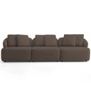 Ver imagem 3 de Sofá 3 Lugares para Sala de Estar Living 228cm Arlo F04 Veludo Marrom Tc-12018 - Lyam Decor
