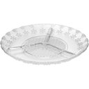 Ver imagem 1 de Petisqueira Vidro 3 Divisórias 19cm Floral Lyor Pequena Redonda Transparente Decorada Frios Avulsa