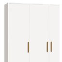 Ver imagem 3 de Guarda-roupa Isis Infantil Retrô 4 Portas 2 Gavetas Pés Madeira para Quarto Bebe - Branco Fosco