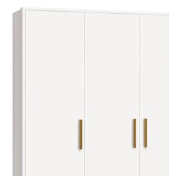 Guarda-roupa Isis Infantil Retrô 4 Portas 2 Gavetas Pés Madeira para Quarto Bebe - Branco Fosco - 3