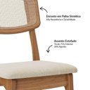 Ver imagem 5 de Kit 4 Cadeiras Estofadas em Tweed Claro Encosto Telado Estrutura 100% MDF Nápoles Freijó/Bege Claro Marrom