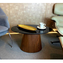 Ver imagem 2 de Mesa Cone de Centro Oval 120x80 cm Base laminada em Madeira Pau Ferro Tampo Laca Preta - Preto