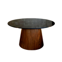 Ver imagem 1 de Mesa Cone de Centro Oval 120x80 cm Base laminada em Madeira Pau Ferro Tampo Laca Preta - Preto