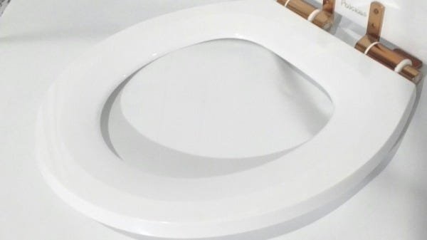 Assento Sanitário Poliéster Uni Oval F.suave Fixador Dourado - 5