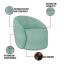 Ver imagem 4 de Sofá 3 Lugares Orgânico 180cm Morgan e Poltrona Lua Bouclê Verde Menta D03 - D’Rossi