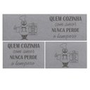 Ver imagem 3 de Jogo Tapete Cozinha Cinza Algodão Antiderrapante 3pçs Chefe