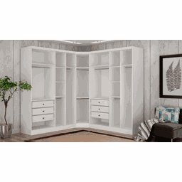 Modulado Closet Completo Espelhado 9 Portas 6 Gavetas - Linea-branco - Móveis Novo Horizonte - 2